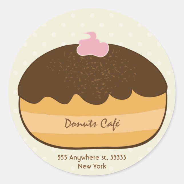 Adesivo Redondo Rosquinha Cafe Sticker (Frente)