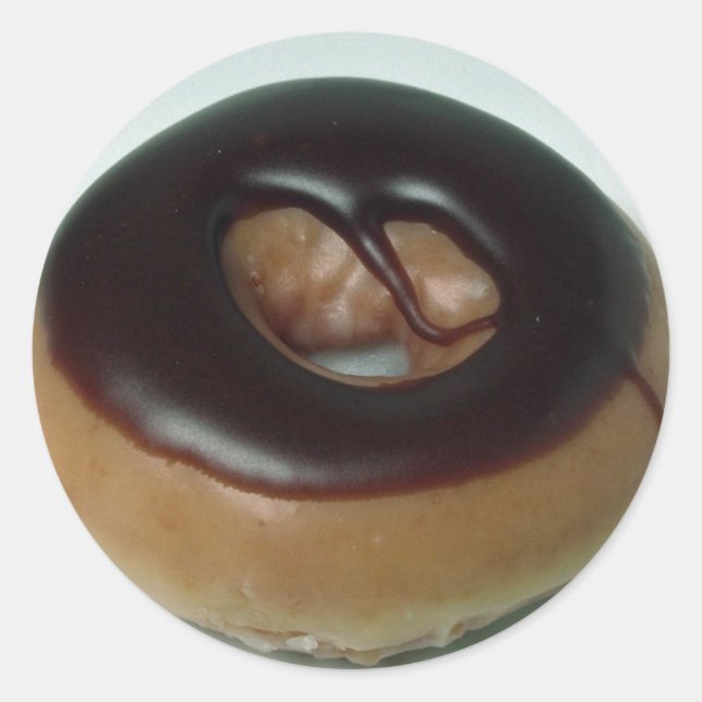 Adesivo Redondo Rosquinha coberta de chocolate deliciosa (Frente)