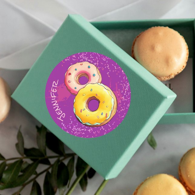 Adesivo Redondo Rosquinha Coca Oito Praspersas Púrpuras (Criador carregado)