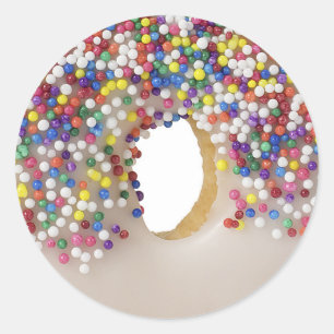 Adesivo Redondo rosquinha com confeitos