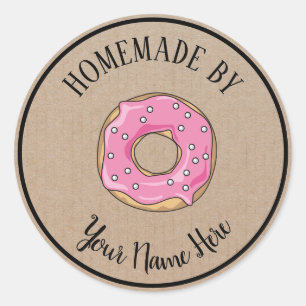 Adesivo Redondo Rosquinha Cookie Cake Homemade Por Artesanato Vint