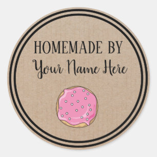 Adesivo Redondo Rosquinha Cookie Cake Homemade Por Artesanato Vint