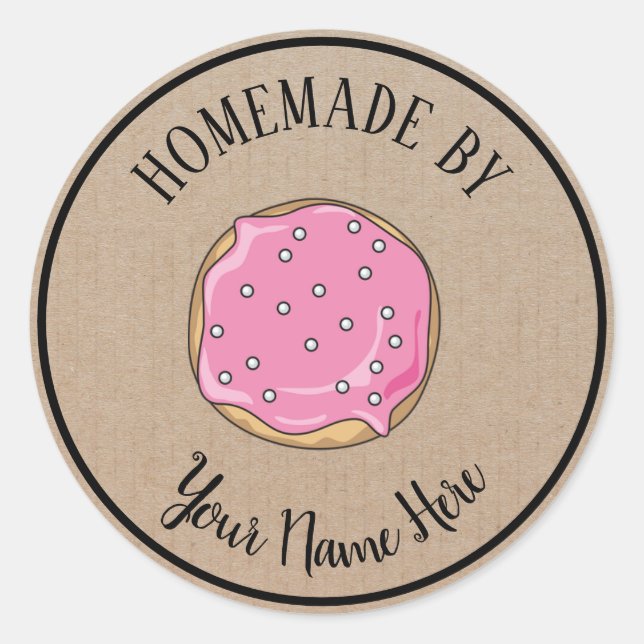 Adesivo Redondo Rosquinha Cookie Cake Homemade Por Artesanato Vint (Frente)