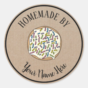 Adesivo Redondo Rosquinha Cookie Cake Homemade Por Artesanato Vint