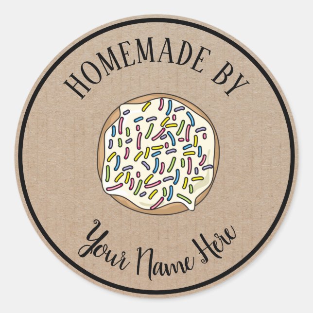 Adesivo Redondo Rosquinha Cookie Cake Homemade Por Artesanato Vint (Frente)