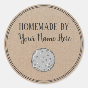 Adesivo Redondo Rosquinha Cookie Cake Homemade Por Artesanato Vint
