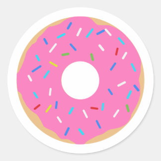 Adesivo Redondo Rosquinha Cor-de-rosa com pulverizadores