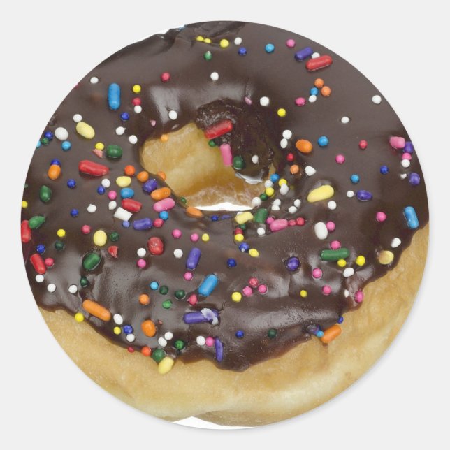 Adesivo Redondo Rosquinha de chocolate Sprinkles (Frente)