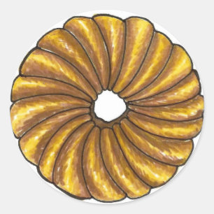 Adesivo Redondo Rosquinha do Café da Mancha Rotação Francesa