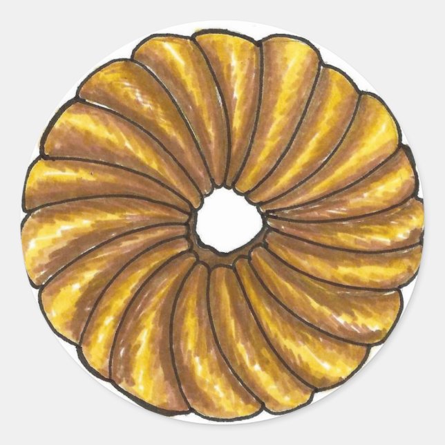 Adesivo Redondo Rosquinha do Café da Mancha Rotação Francesa (Frente)