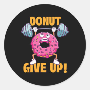 Adesivo Redondo Rosquinha Engraçada De Camisas De Gym Abre-Se - Pe