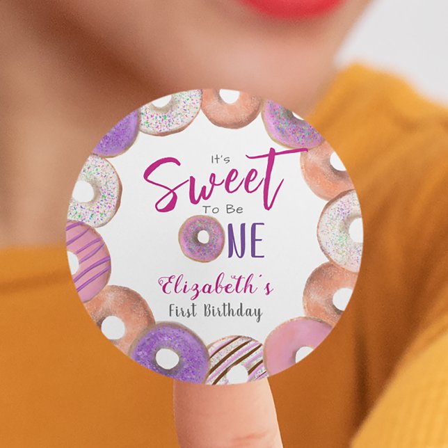 Adesivo Redondo Rosquinha Rosa Doce Para Ser Um Único Costume De A (Criador carregado)