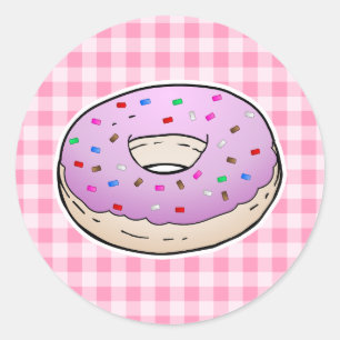 Adesivo Redondo Rosquinha rosa mais doce