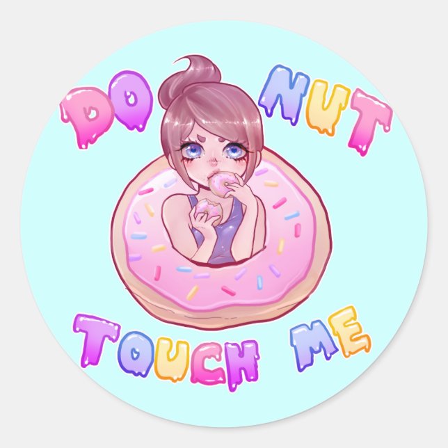 Adesivo Redondo ROSQUINHA Touch Me Sticker (Frente)