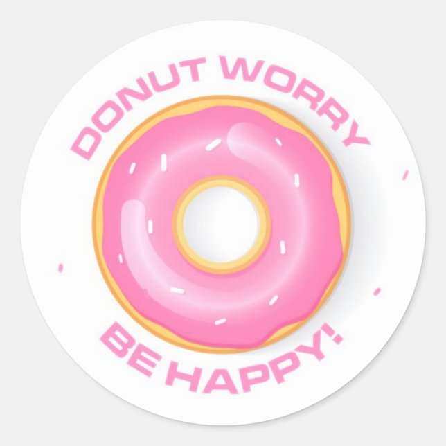 Adesivo Redondo Rosquinha Worry Stickers (Frente)