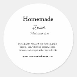 Adesivo Redondo Rosquinhas caseiras feitas com amor adicionar text
