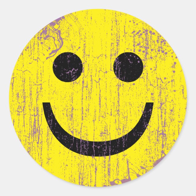 ADESIVO REDONDO ROSTO AMARELO - DISTRESSE E VELHICE (Frente)