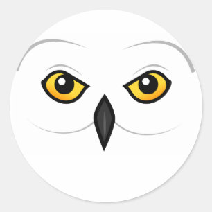 Adesivo Redondo Rosto Birdorable Snowy Owl
