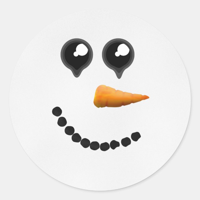 Adesivo Redondo Rosto Bonito de Neve de inverno (Frente)