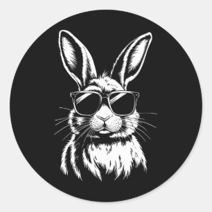 Adesivo Redondo Rosto Coelho Com Pulmões Para Rapazes Crianças Pás
