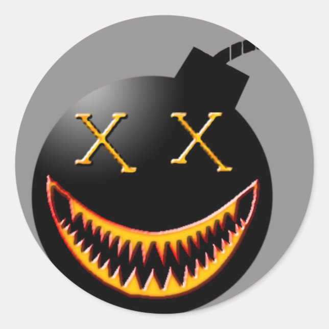 Adesivo Redondo rosto da bomba (Frente)