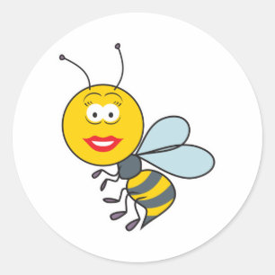 Adesivo Redondo Rosto de Abelha Bumble