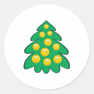 Adesivo Redondo Rosto de Árvore de Natal