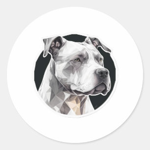 Adesivo Redondo Rosto de cão Pitbull