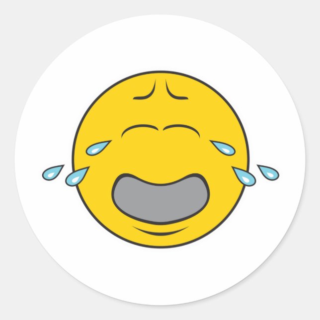 Adesivo Redondo Rosto de Choro (Frente)