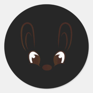 Adesivo Redondo Rosto de Coelho Menino Fantasia de Halloween Pásco