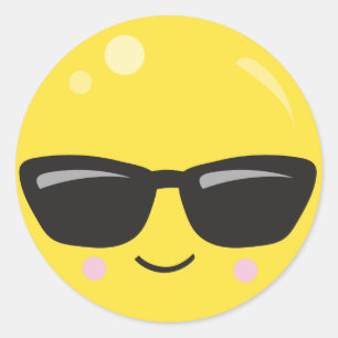 Adesivo Redondo Rosto de Emoji