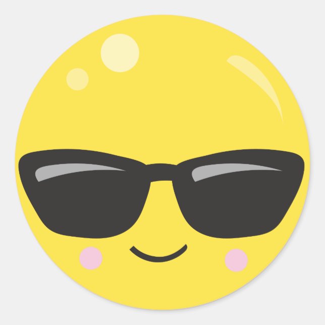 Adesivo Redondo Rosto de Emoji (Frente)