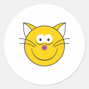 Adesivo Redondo Rosto de Gatinho