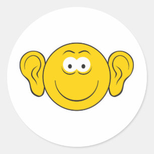 Adesivo Redondo Rosto de Grandes Orelhas