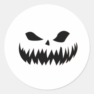 Adesivo Redondo Rosto de Monstro Assustador de Halloween