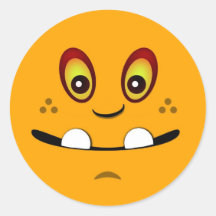 Rosto de Monstro Laranja Bonito com Subbite