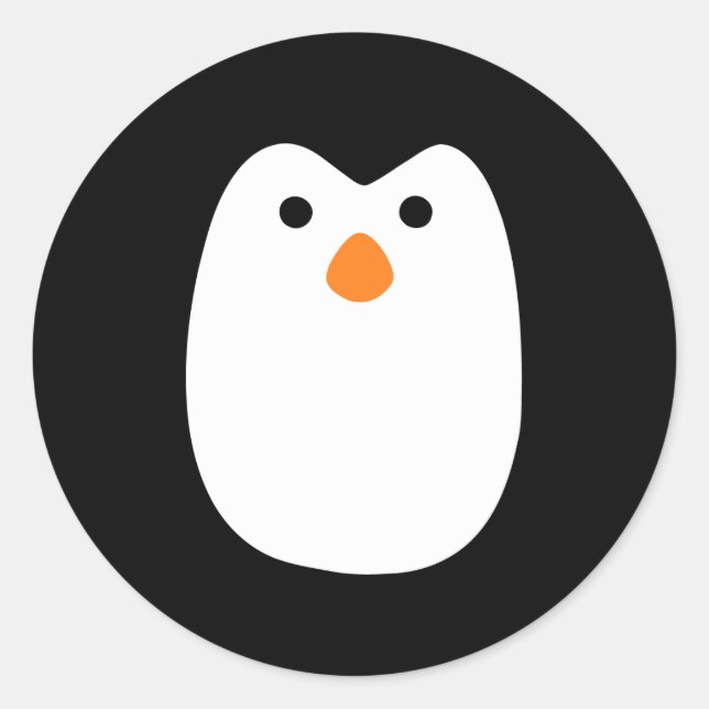 Adesivo Redondo rosto de pinguim adorável (Frente)