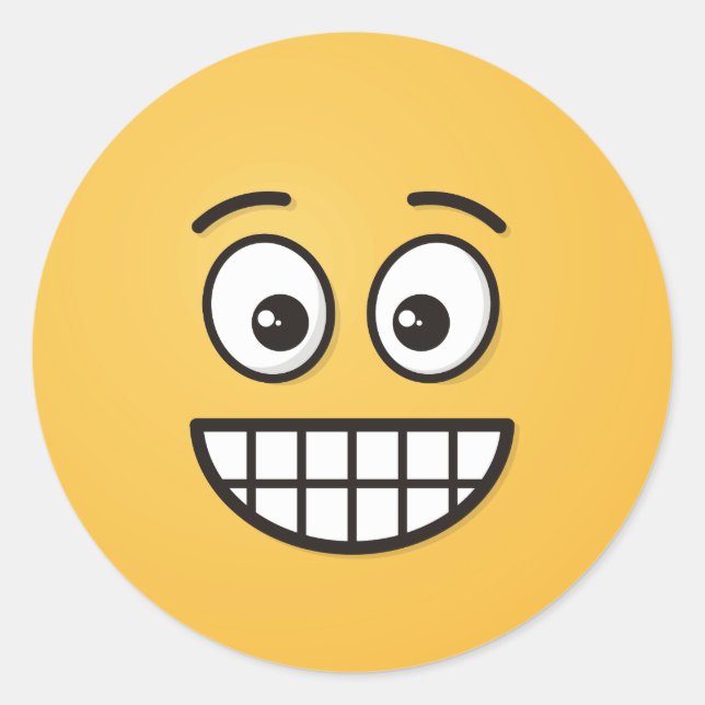 Adesivo Redondo Rosto de ressonância com olhos abertos (Frente)