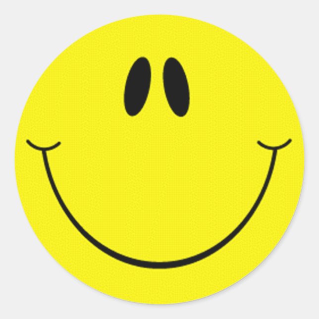 Adesivo Redondo Rosto de Sorriso Idiota (Frente)