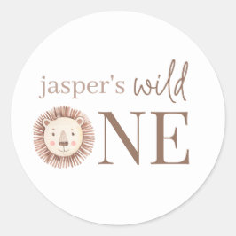 Adesivo Redondo Rosto de um Leão Selvagem