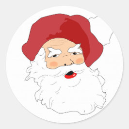 Adesivo Redondo Rosto do Papai Noel
