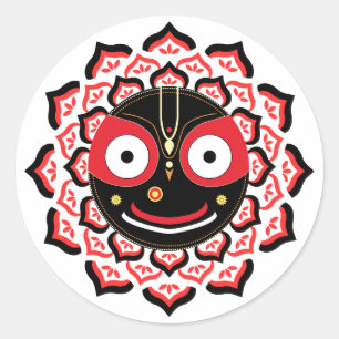 Adesivo Redondo Rosto do Senhor Jagannath Chakra Divindade Hindu