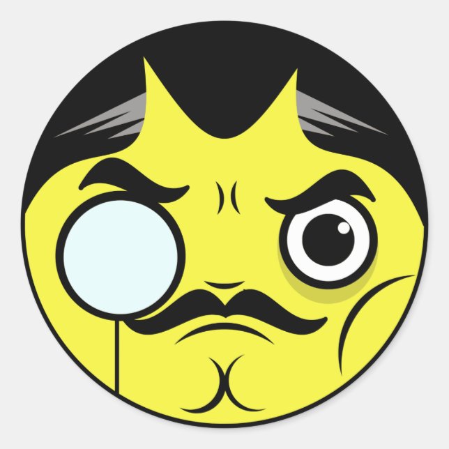 Adesivo Redondo Rosto do Snob (Frente)