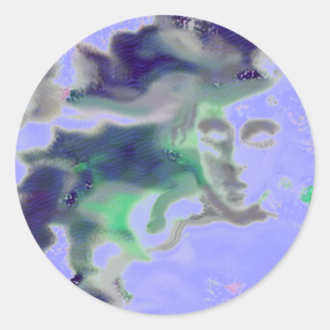 Adesivo Redondo Rosto elvish - desenho digital, arte de fantasia (Frente)