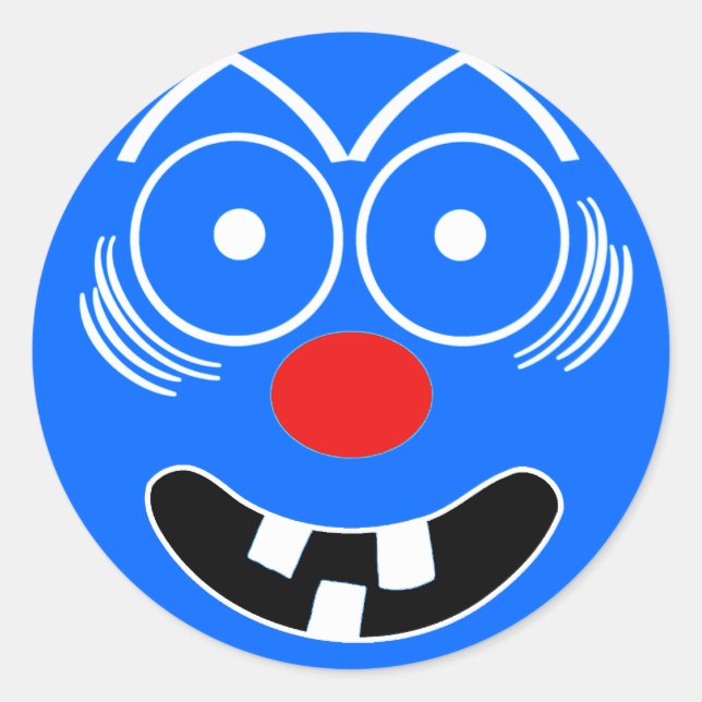 Adesivo Redondo Rosto Engraçado (Frente)