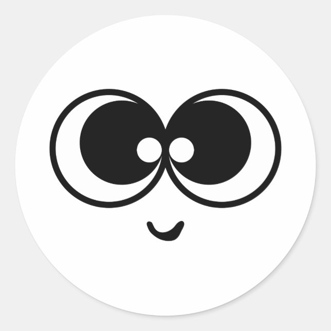 Adesivo Redondo Rosto Engraçado (Frente)