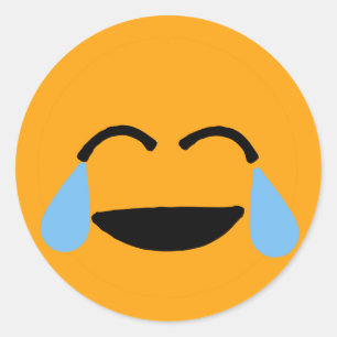Adesivo Redondo Rosto Engraçado Emoticon Emojii Laranja Emoticon E
