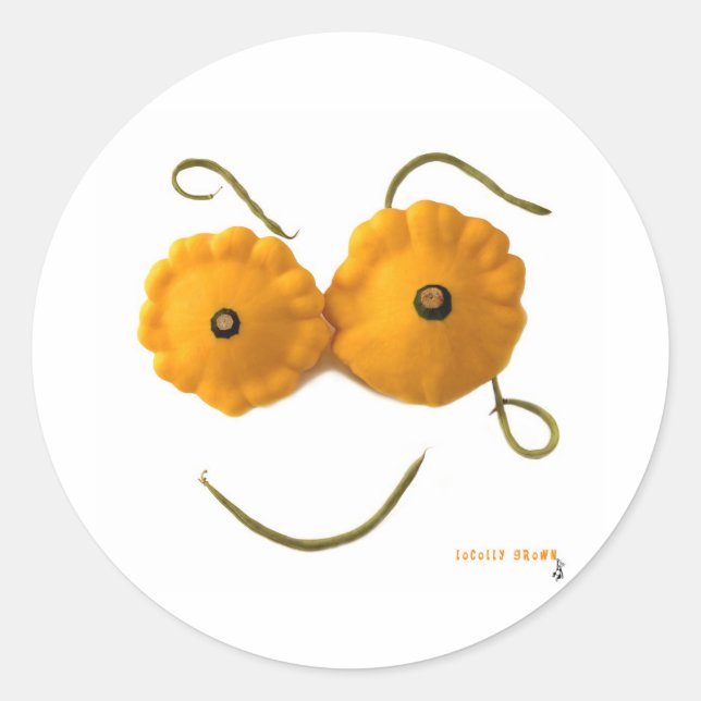 Adesivo Redondo Rosto Esmagado (Frente)