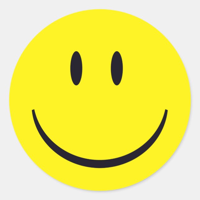 Adesivo Redondo Rosto Feliz (Frente)
