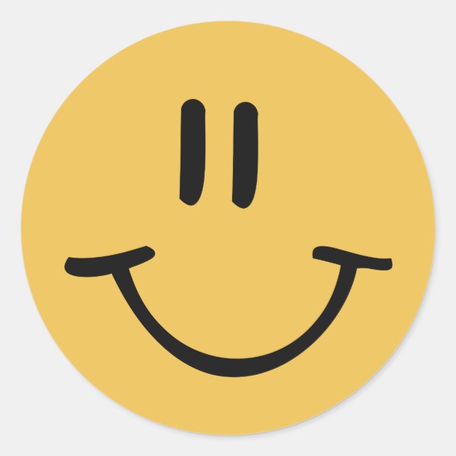 Adesivo Redondo Rosto Feliz (Frente)